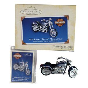 Hallmark Harley Davidson Ornament Motorcycle Milestones 2000 Softail Deuce 2005